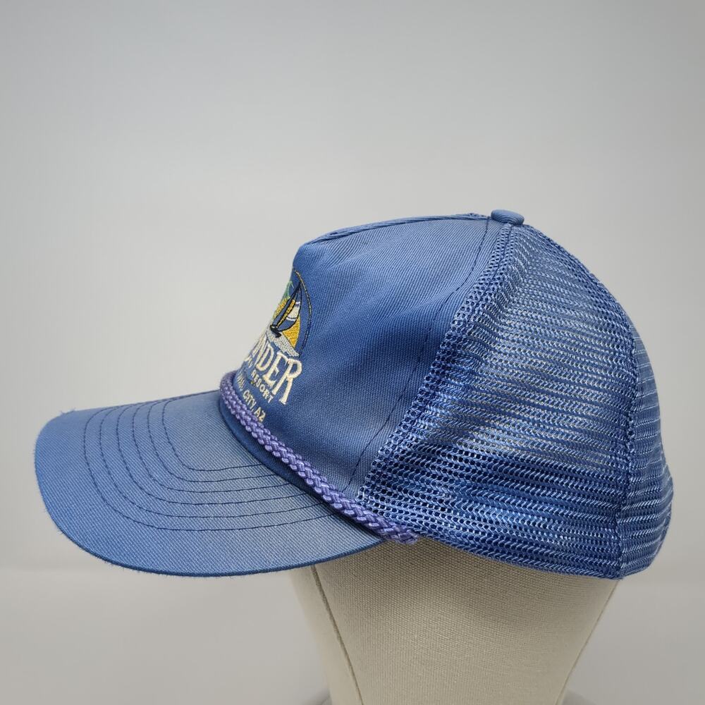 Islander RV Resort Snapback Rope Trucker Hat Blue One Size Mesh Back - Picture 3 of 7